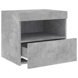 ZNTS Bedside Cabinets with LED Lights 2 pcs Concrete Grey 50x40x45 cm 836770