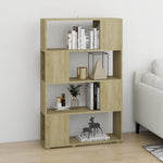 Book Cabinet Room Divider Sonoma Oak 80x24x124.5 cm Engineered Wood 809137
