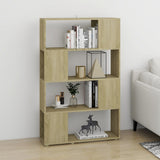 Book Cabinet Room Divider Sonoma Oak 80x24x124.5 cm Engineered Wood 809137