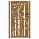 Garden Gate 100x175 cm Corten Steel Bamboo Design 153242