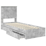 Storage Bed Concrete Grey 75 x 190 cm Engineered Wood 3411260