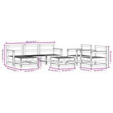 7 Piece Garden Lounge Set White Solid Wood Pine 3186229