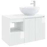 Bathroom Furniture Set 2 pcs High Gloss White Engineered Wood 3404088
