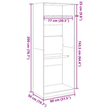 Wardrobe Smoked Oak 80x50x200 cm Engineered Wood 3307796