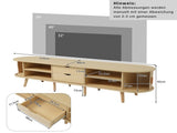 TV Stand with 2 Drawer 2 Sliding Doors 2-Tier Storage Shelf,Oval TV Cabinet Storage Sideboard with N605P339343E