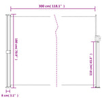 ZNTS Retractable Side Awning White 180x300 cm 4004346