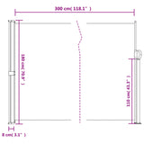 ZNTS Retractable Side Awning White 180x300 cm 4004346