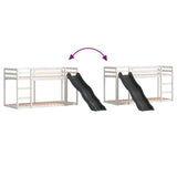 Bunk Bed with Slide&Ladder without Mattress White 90x190 cm Single 3284246