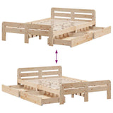 Bed frame without Mattress 135x190 cm Double Solid Wood Pine 3309053