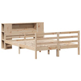 Bookcase Bed without Mattress 135x190 cm Double Solid Wood Pine 3322197