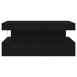 Coffee Table with LED Lights Black Oak 90x50x40 cm 862256