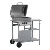 Gas BBQ Grill with 3-layer Side Table Black and Silver 47394