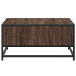 ZNTS Coffee Table Brown Oak 60.5x60.5x30 cm Engineered Wood and Metal 848768