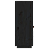 Highboard Black 34x40x108,5 cm Solid Wood Pine 820156