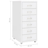 Mobile File Cabinet White 28x41x69 cm Metal 335916
