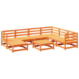 8 Piece Garden Sofa Set Wax Brown Solid Wood Pine 3299553