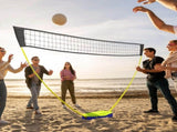 Portable Badminton Net Set w/ Volleyball Net, Rackets, Shuttlecocks T3398P349277