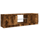 TV Cabinet with LED Lights Smoked Oak 120x30x36 cm 815708