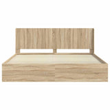 Bed Frame with Storage and Headboard Sonoma Oak 200 x 200 cm 3413815