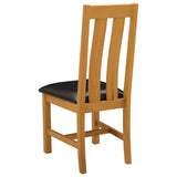 Dining Chair 2 pcs Solid Oak Wood Black 45 x 54 x 100 cm 42039160