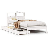 Bookcase Bed without Mattress White 75x190 cm Small Single Solid Wood Pine 3309834