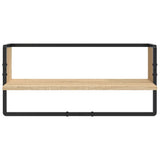 ZNTS 4 Piece Wall Shelf Set with Bars Sonoma Oak Engineered Wood 836309