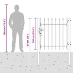 Fence Gate Grey 100 x 100 cm Powder coated steel 42008879