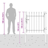 Fence Gate Grey 100 x 100 cm Powder coated steel 42008879