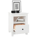 Bedside Cabinet White 40x35x49 cm Solid Wood Pine 813711