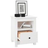 Bedside Cabinet White 40x35x49 cm Solid Wood Pine 813711