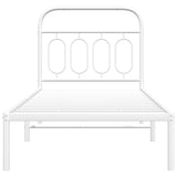 Metal Bed Frame without Mattress with Headboard White 90x200cm 377159
