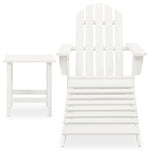 Garden Adirondack Chair with Ottoman&Table Solid Fir Wood White 315929
