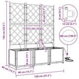 Garden Planter 3 pcs Grey 120 x 40 x 142 cm Plastic 42002876