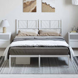 Metal Bed Frame without Mattress with Headboard White 150x200cm 372230