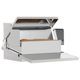 Chicken Treadle Feeder Silver 50 x 40 x 29 cm Galvanised Steel 874701
