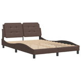 Bed Frame without Mattress "Zadar" Brown 140x190 cm Faux Leather 3208179