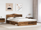 Bed Frame with Headboard Old Wood 160 x 200 cm Solid Pine Wood 3413288