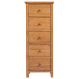 Tall Chest of Drawers 45x32x110 cm Solid Oak Wood 329924