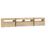 TV Cabinet with LED Lights Sonoma Oak 210x35x40 cm 3152732