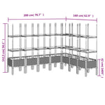 ZNTS Garden Planter with Trellis Grey 200x160x142.5 cm PP 367971