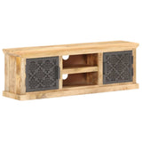 TV Cabinet with Steel Doors 120x30x40cm Solid Mango Wood 289095