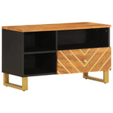 TV Cabinet Brown and Black 80x33.5x46 cm Solid Wood Mango 356800