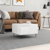 ZNTS Coffee Table High Gloss White 55x55x36.5 cm Engineered Wood 830758