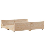 ZNTS Bookcase Bed without Mattress 200x200 cm Solid Wood 3323794