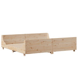 ZNTS Bookcase Bed without Mattress 200x200 cm Solid Wood 3323794