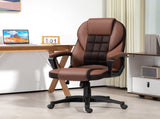 Faux Leather Office Chair - Brown T3398P343089