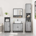 3 Piece Bathroom Furniture Set Grey Sonoma Engineered Wood 3300978
