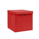 ZNTS Storage Boxes with Covers 10 pcs 28x28x28 cm Red 325222