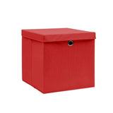 Storage Boxes with Covers 10 pcs 28x28x28 cm Red 325222