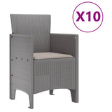 Garden Dining Set 11 pcs Light grey Poly rattan 3378768